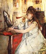 Berthe Morisot Young Woman Powdering Herself Norge oil painting reproduction